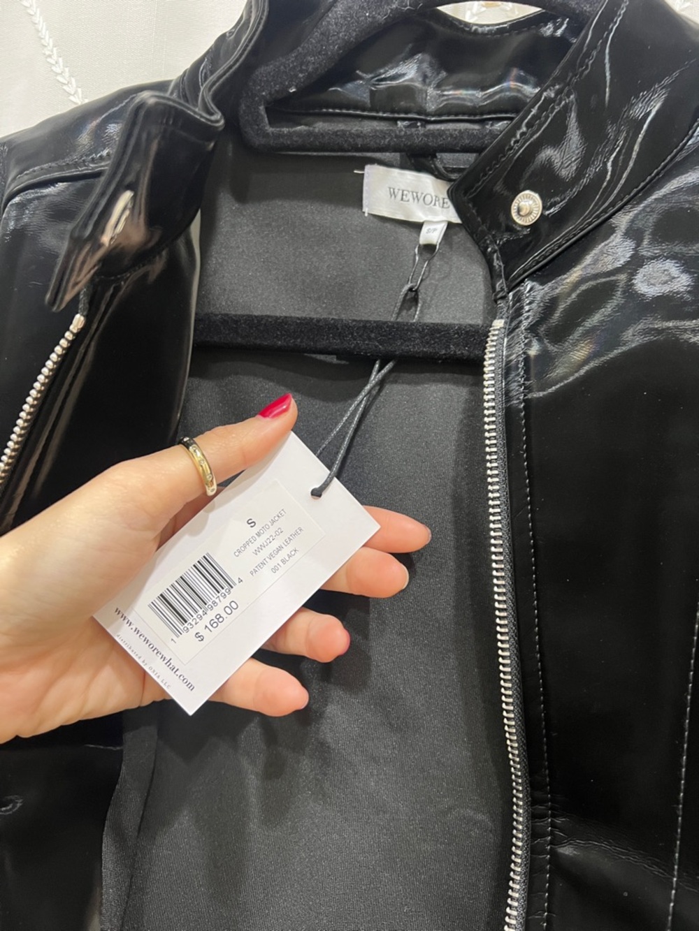 WeWoreWhat Cropped Motto Women's Jacket - Picture 4 of 4